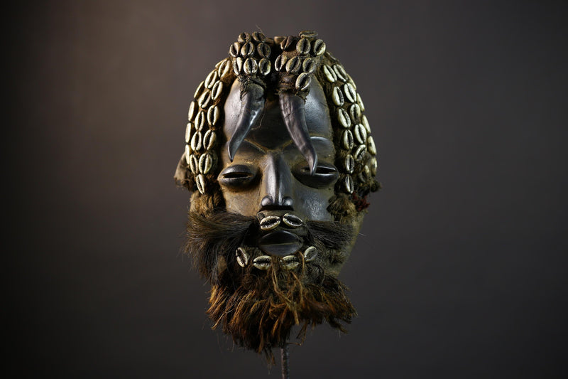 African Dan Mask | Traditional Wooden Mask | Unique Home Decor Art | Collectible Ethnic Wall Decor-G5160