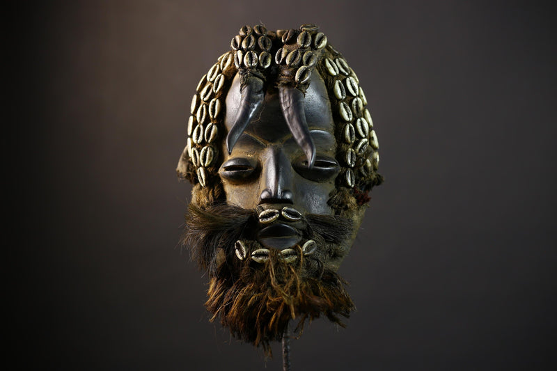 African Dan Mask | Traditional Wooden Mask | Unique Home Decor Art | Collectible Ethnic Wall Decor-G5160