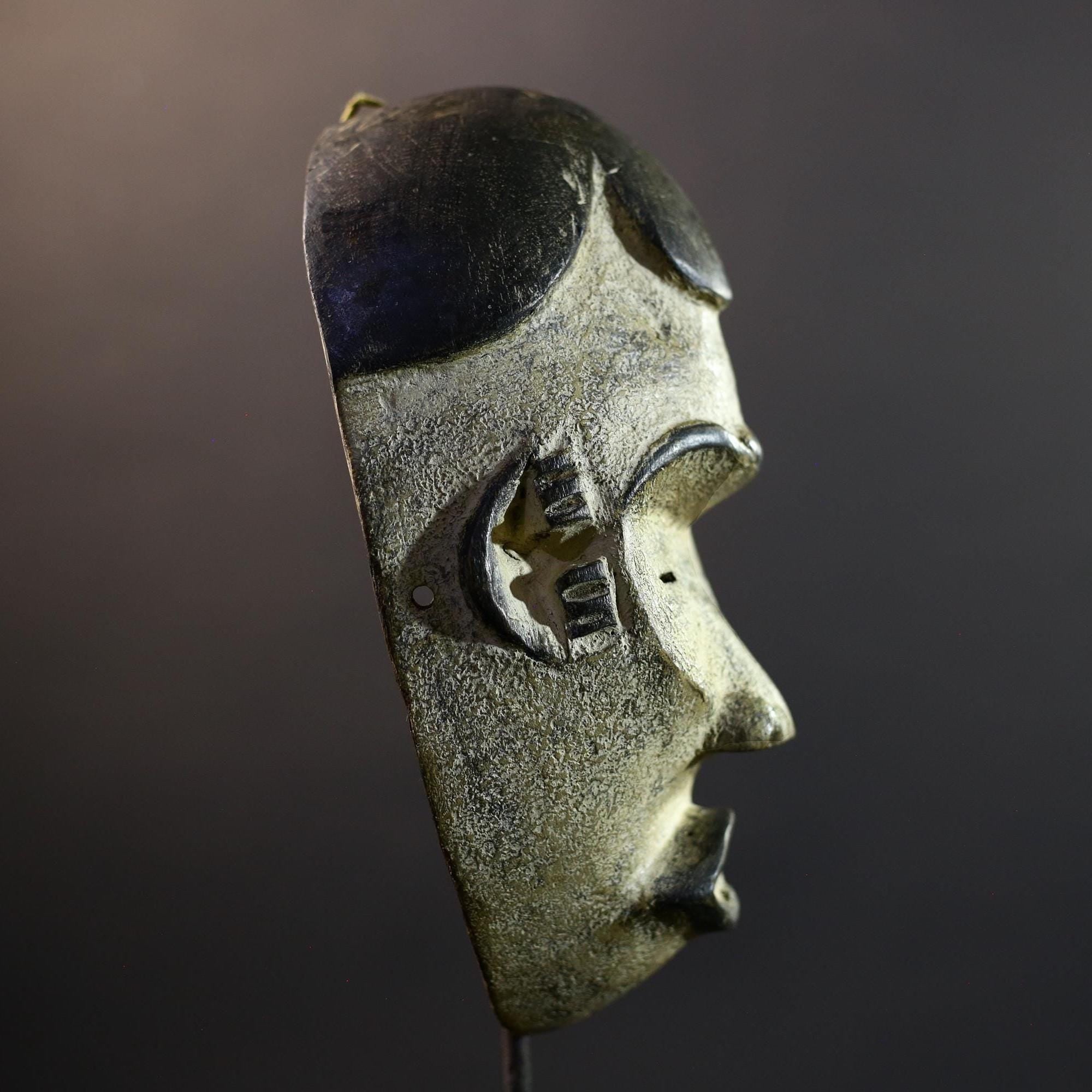 African Mask | Bembe Spirit | Congo Tribal Art | Hand-Carved Wood Wall Decor | Vintage African Accent-G5308
