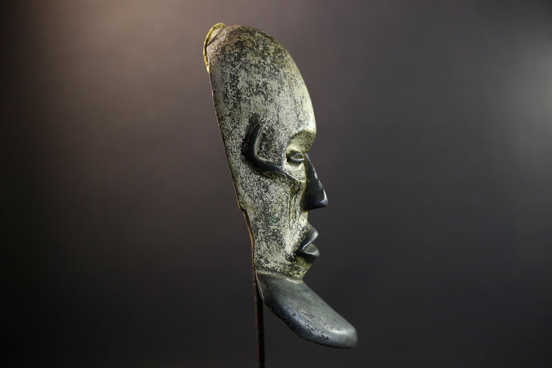 African Mask | Idoma Funeral | Nigeria Tribal Art | Kaolin Wood Sculpture | Vintage African Wall Decor-G5307