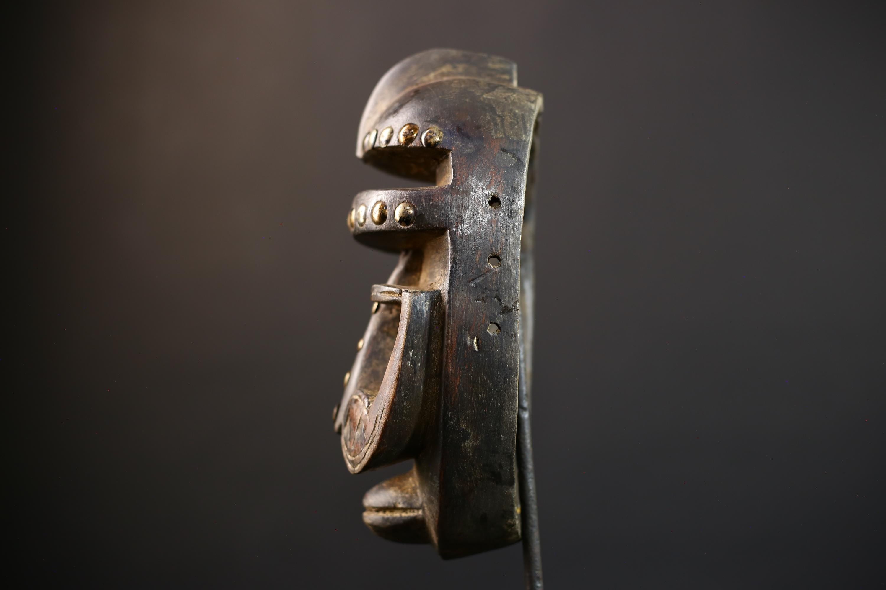 African Wood Mask Antique | Dan Kran Tribal Face | Unique Wall Hanging Decor | Handcrafted Cultural Art | Vintage Home Accent-G5182