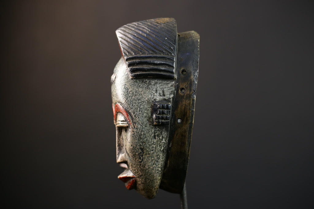 African Wood Baule Mask | Antique Two-Faced Tribal Wall Decor | Unique Handcrafted Art | Cultural Home Accent Piece-G5181