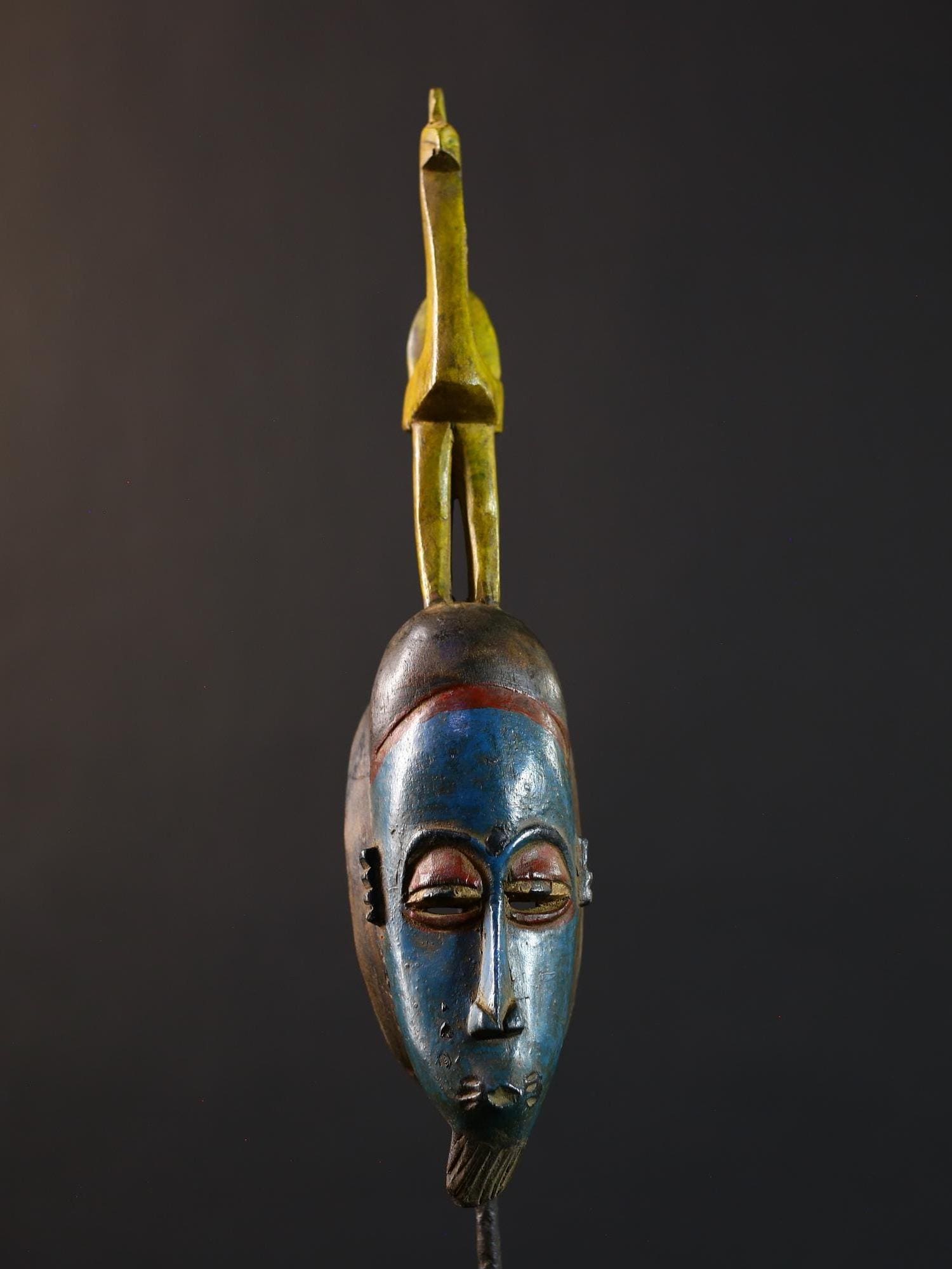 African Masks Vintage | Wood Guro Baule Tribal Face | Antique Wall Decor | Unique Art Piece | Cultural Home Accent-G5178