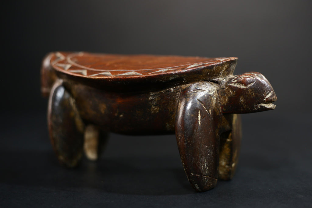 African Crafted Stool | Wooden Tribal Seat | Authentic Ethnic Home Decor | Unique Handcrafted Furniture | Rustic Living Room Accent-G5173