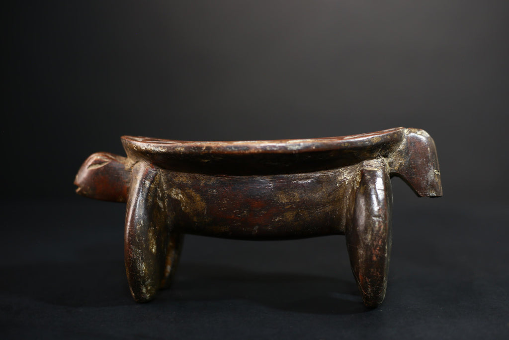 African Crafted Stool | Wooden Tribal Seat | Authentic Ethnic Home Decor | Unique Handcrafted Furniture | Rustic Living Room Accent-G5173