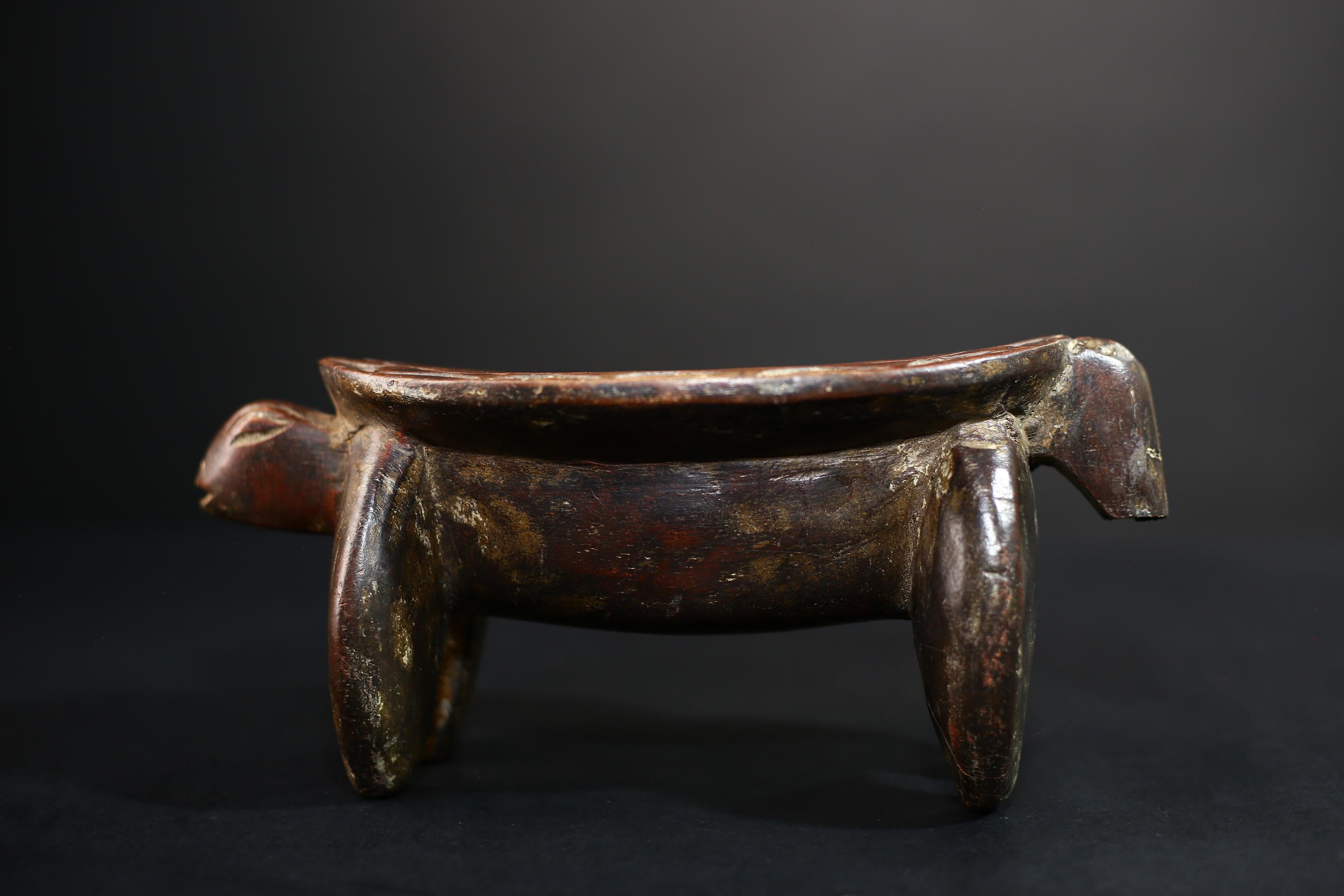 African Crafted Stool | Wooden Tribal Seat | Authentic Ethnic Home Decor | Unique Handcrafted Furniture | Rustic Living Room Accent-G5173