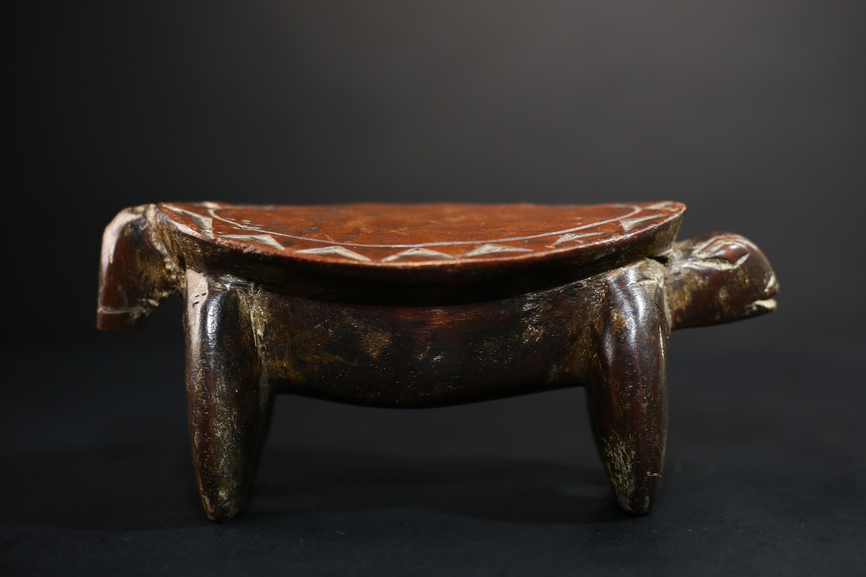 African Crafted Stool | Wooden Tribal Seat | Authentic Ethnic Home Decor | Unique Handcrafted Furniture | Rustic Living Room Accent-G5173