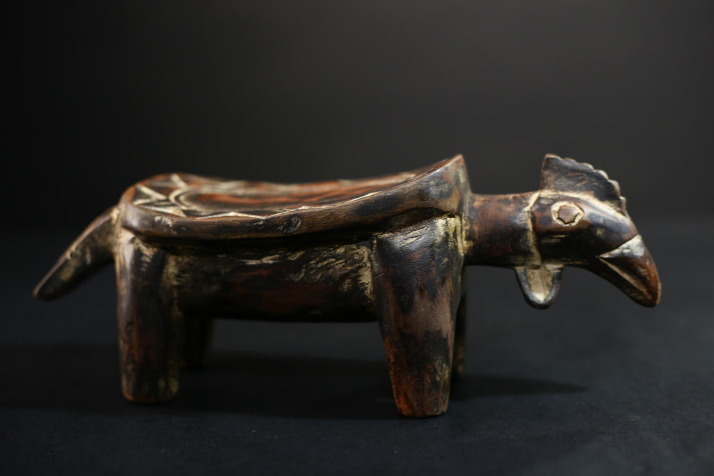 African Crafted Stool | Wooden Tribal Seat | Authentic Ethnic Home Decor | Unique Rustic Accent | Handcrafted Furniture Piece -G5172