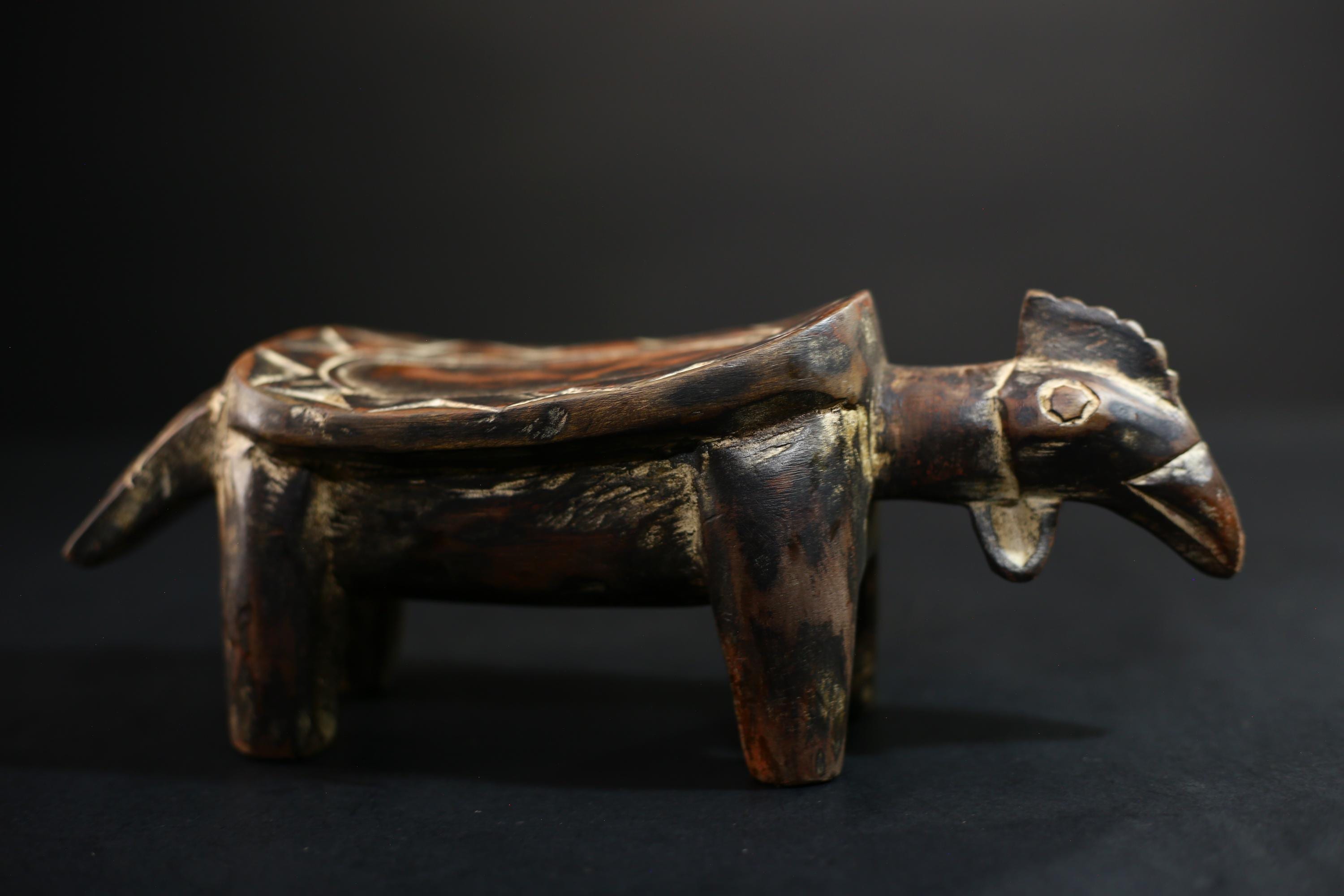 African Crafted Stool | Wooden Tribal Seat | Authentic Ethnic Home Decor | Unique Rustic Accent | Handcrafted Furniture Piece -G5172