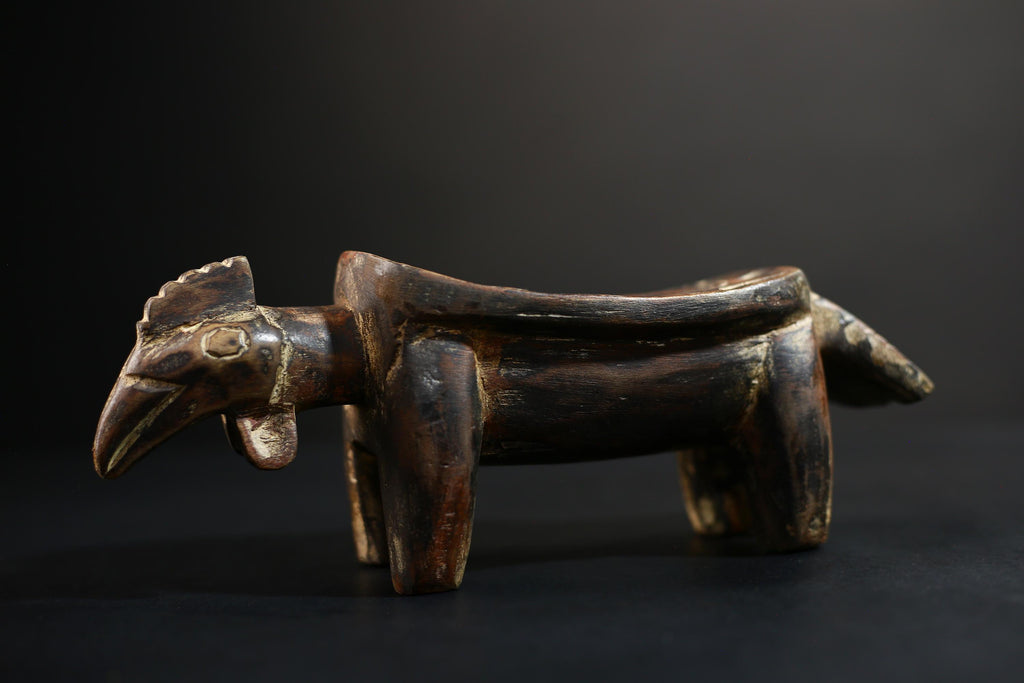 African Crafted Stool | Wooden Tribal Seat | Authentic Ethnic Home Decor | Unique Rustic Accent | Handcrafted Furniture Piece -G5172