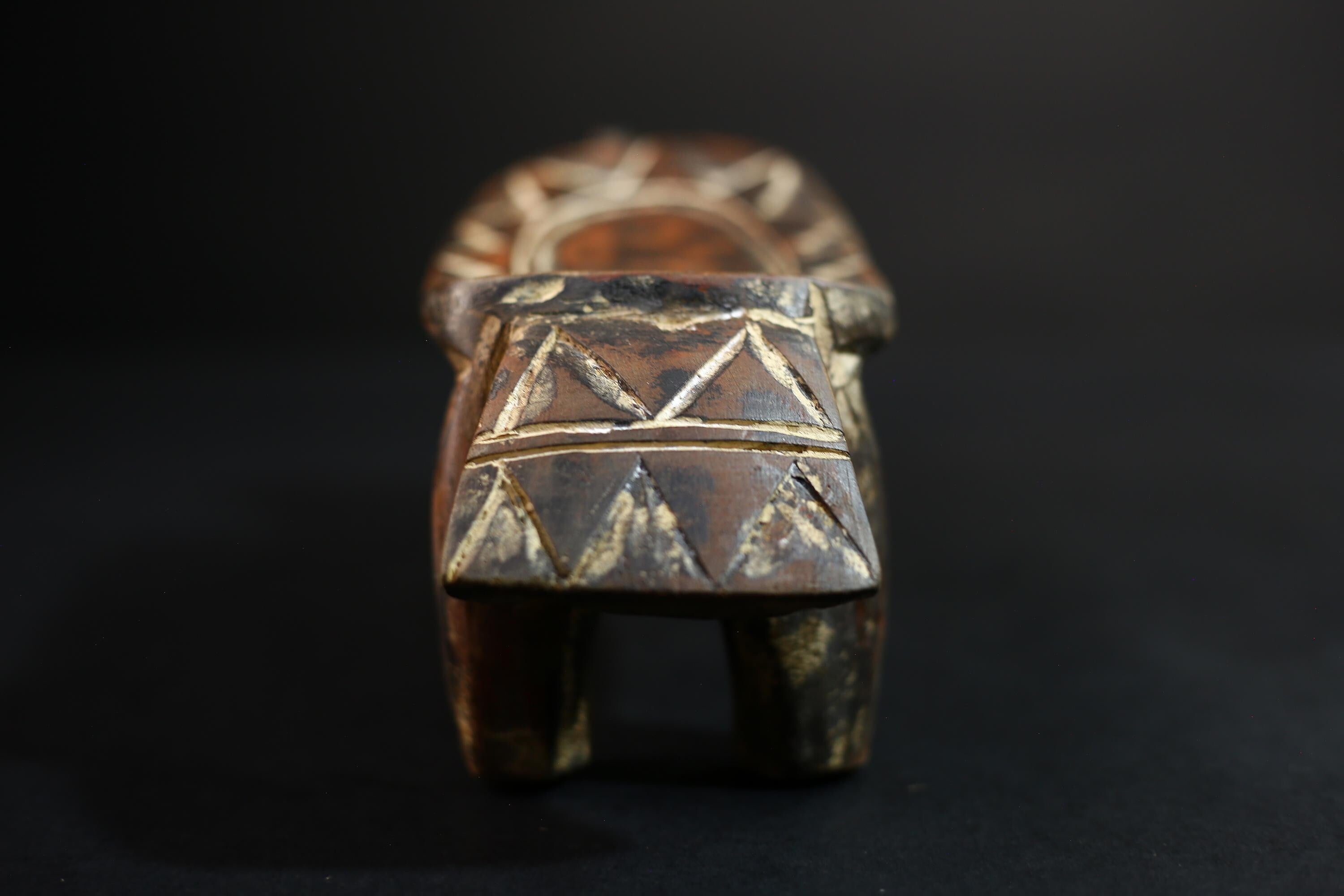 African Crafted Stool | Wooden Tribal Seat | Authentic Ethnic Home Decor | Unique Rustic Accent | Handcrafted Furniture Piece -G5172