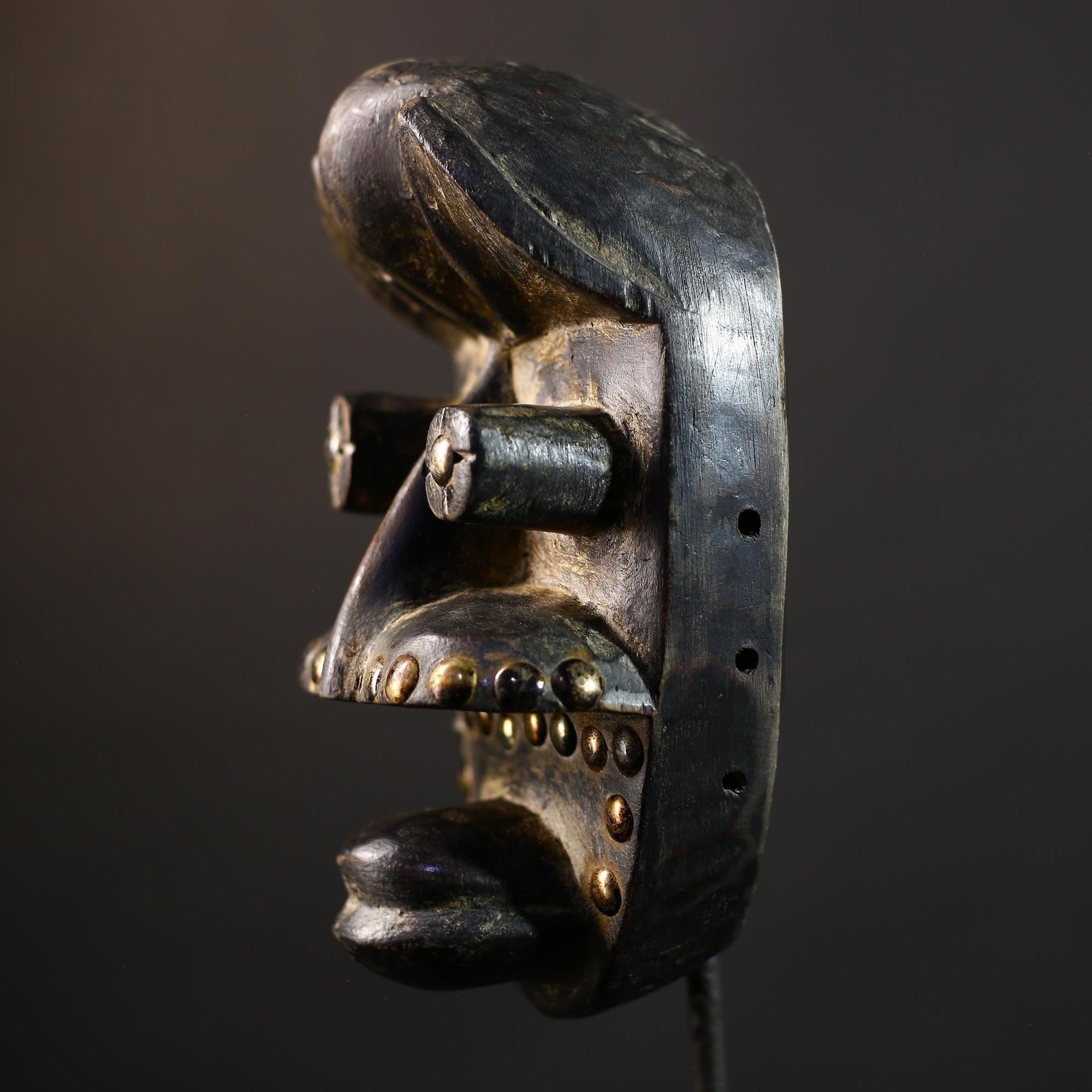 African Vintage Mask | Dan Antique Wood Wall Decor | Kran Collector's Piece | Unique Ethnic Art | Cultural Home Accent -G5168