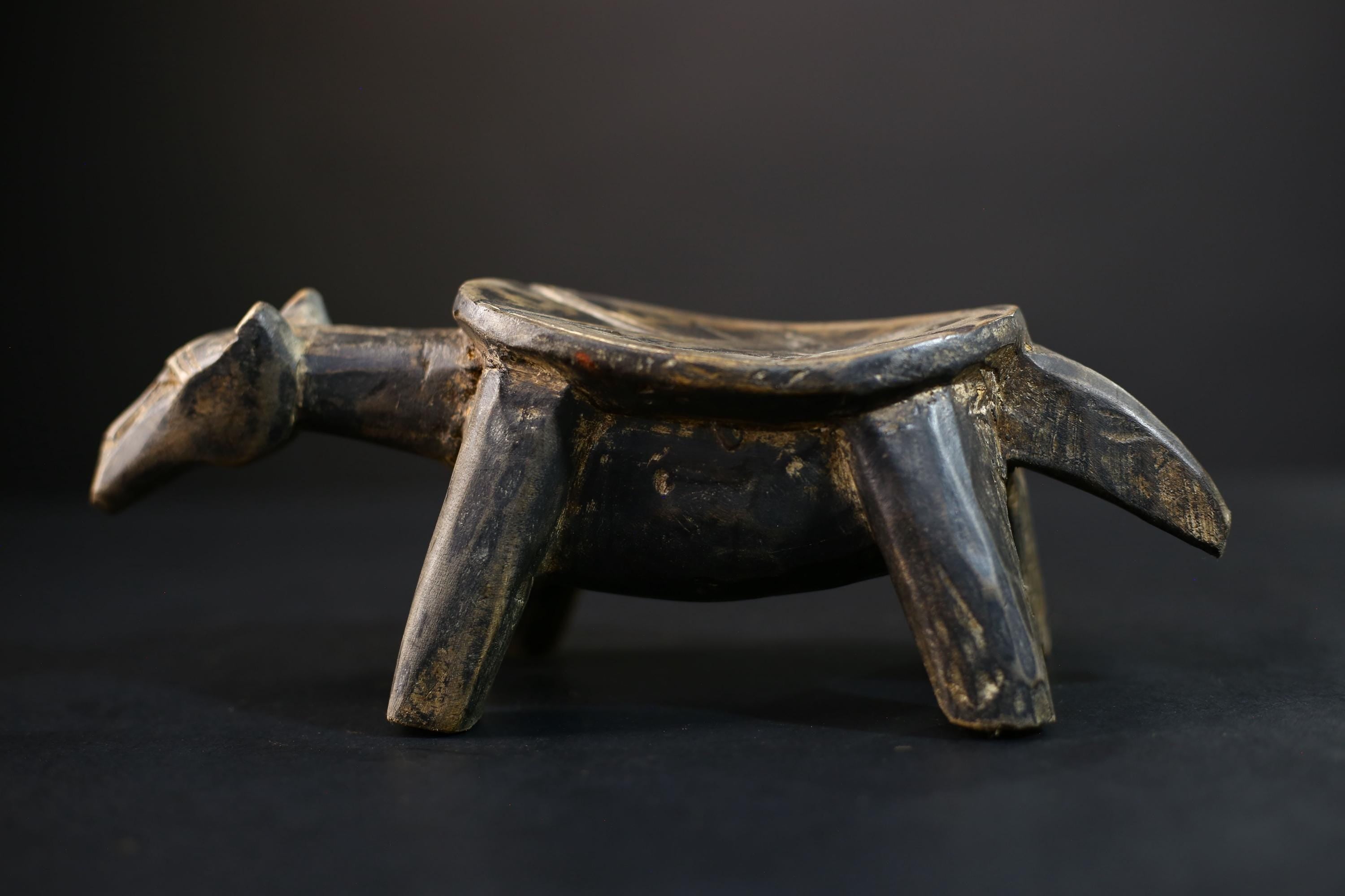 African Stool | Tribal Art Wooden Seat | Unique Ethnic Home Decor Accent | Handcrafted Design | Artisan Craftsmanship | Boho Style-G5195