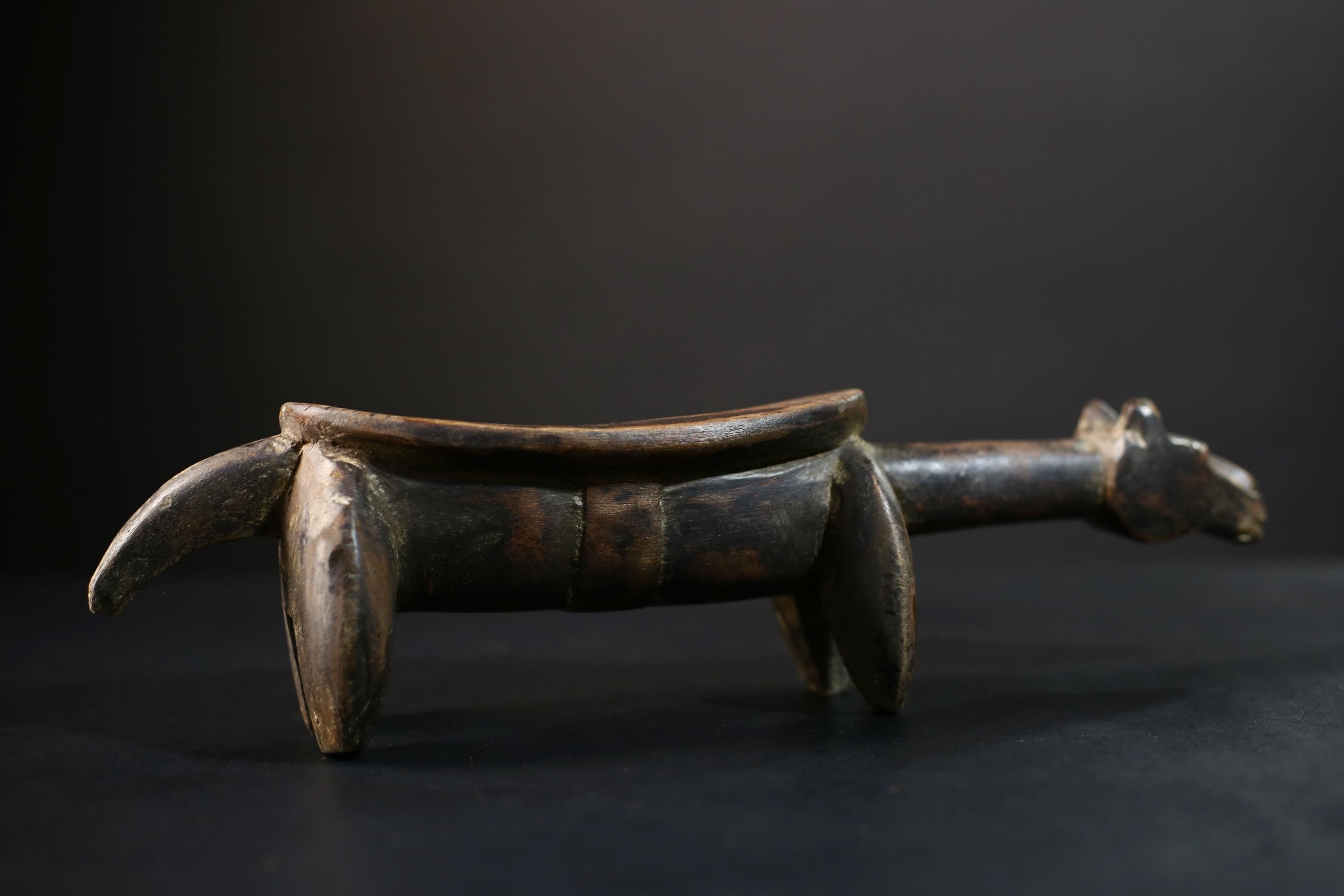 African Crafted Stool | Tribal Art | Unique Ethnic Wooden Seat | Home Decor | Handmade | Natural Wood | Bohemian Style-G5194