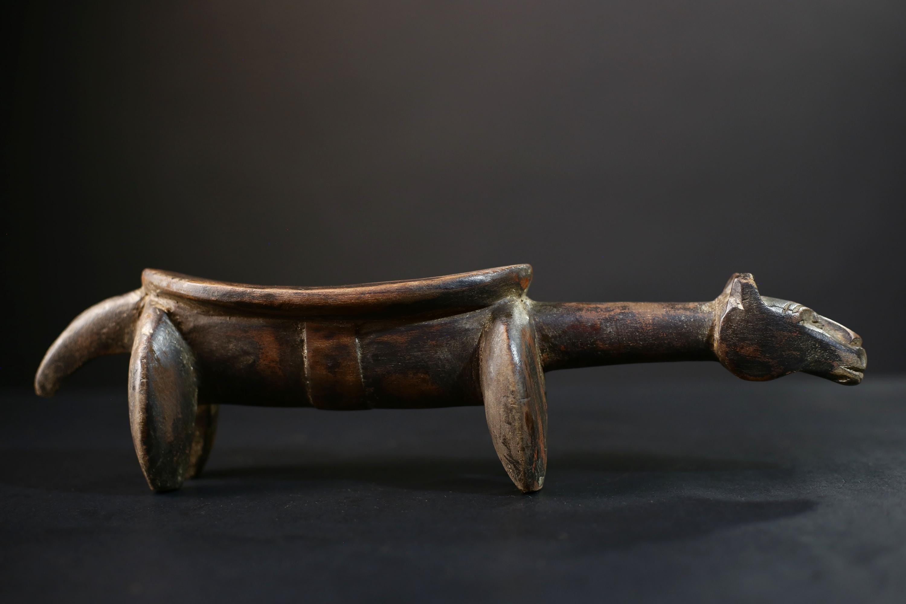 African Crafted Stool | Tribal Art | Unique Ethnic Wooden Seat | Home Decor | Handmade | Natural Wood | Bohemian Style-G5194