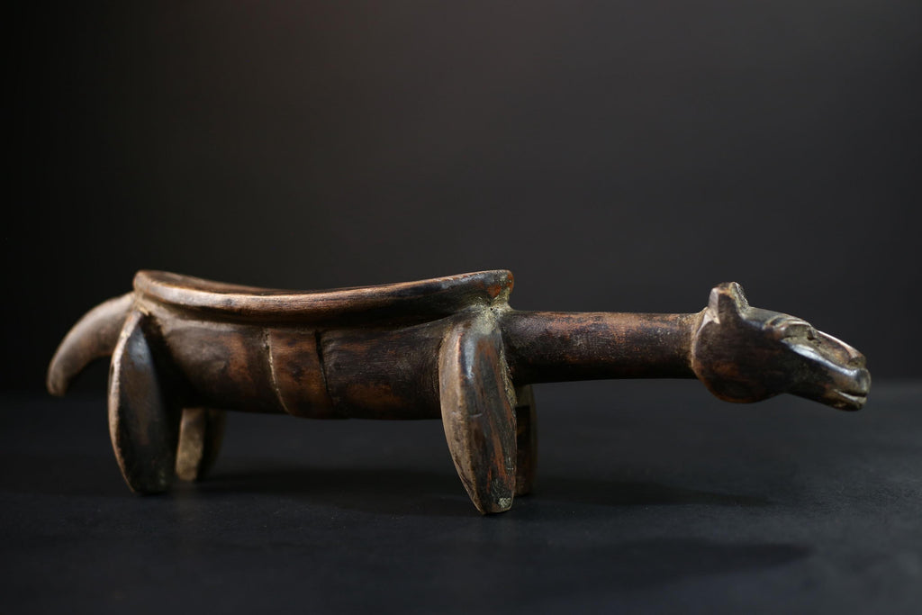 African Crafted Stool | Tribal Art | Unique Ethnic Wooden Seat | Home Decor | Handmade | Natural Wood | Bohemian Style-G5194