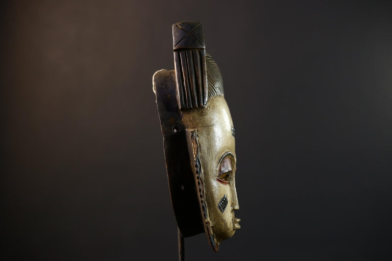 African Hand-Carved Mask | Guro Baule Wall Hanging | Unique Art Decor | Collectible Ethnic Home Decor | Statement Art Piece -G5189