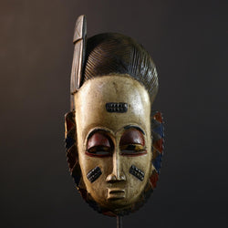 African Hand-Carved Mask | Guro Baule Wall Hanging | Unique Art Decor | Collectible Ethnic Home Decor | Statement Art Piece -G5189