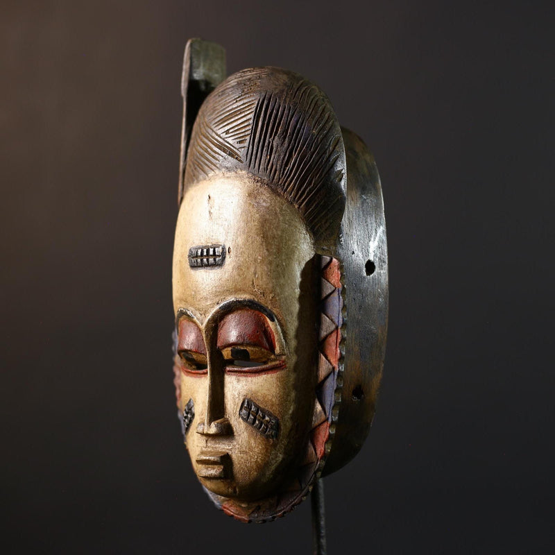 African Hand-Carved Mask | Guro Baule Wall Hanging | Unique Art Decor | Collectible Ethnic Home Decor | Statement Art Piece -G5189
