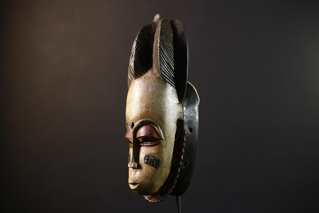 African Mask | Collectible Hand-Carved Guro Baule | Unique Wall Hanging Art Decor | African Ethnic Home Decor | Statement Piece-G5188