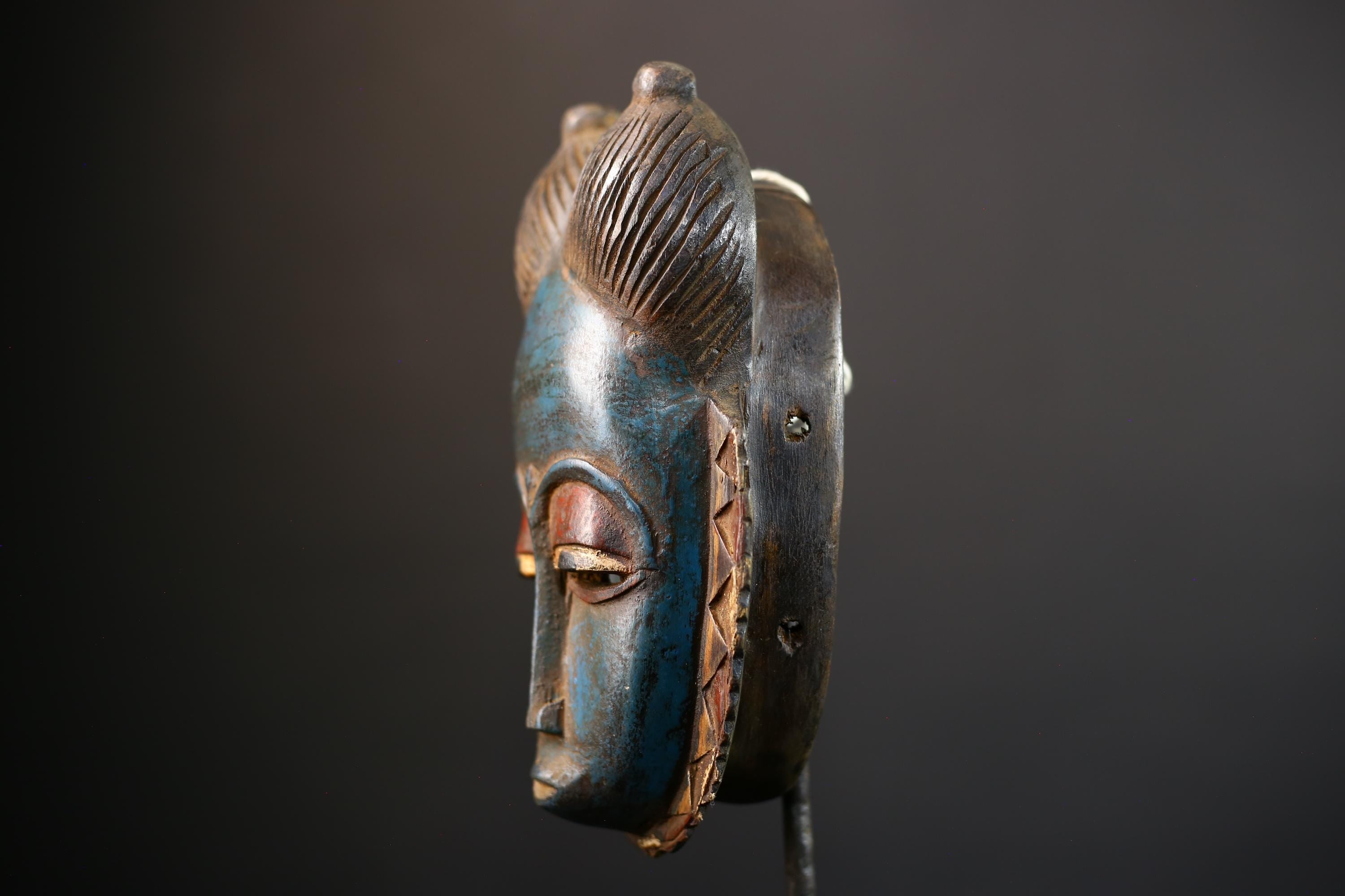 African Mask | Collectible Hand Carved | Guro Baule Wall Hanging | Unique Art Piece | Home Decor | Ethnic Wall Art | Gift Idea-G5187