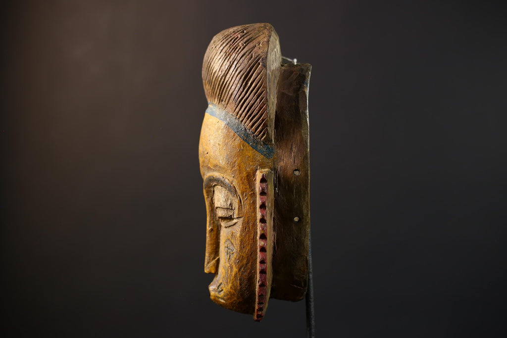 African Mask | Hand Carved Guro | Baule Wall Hanging Art | Collector's Item | Unique Decor-G5186