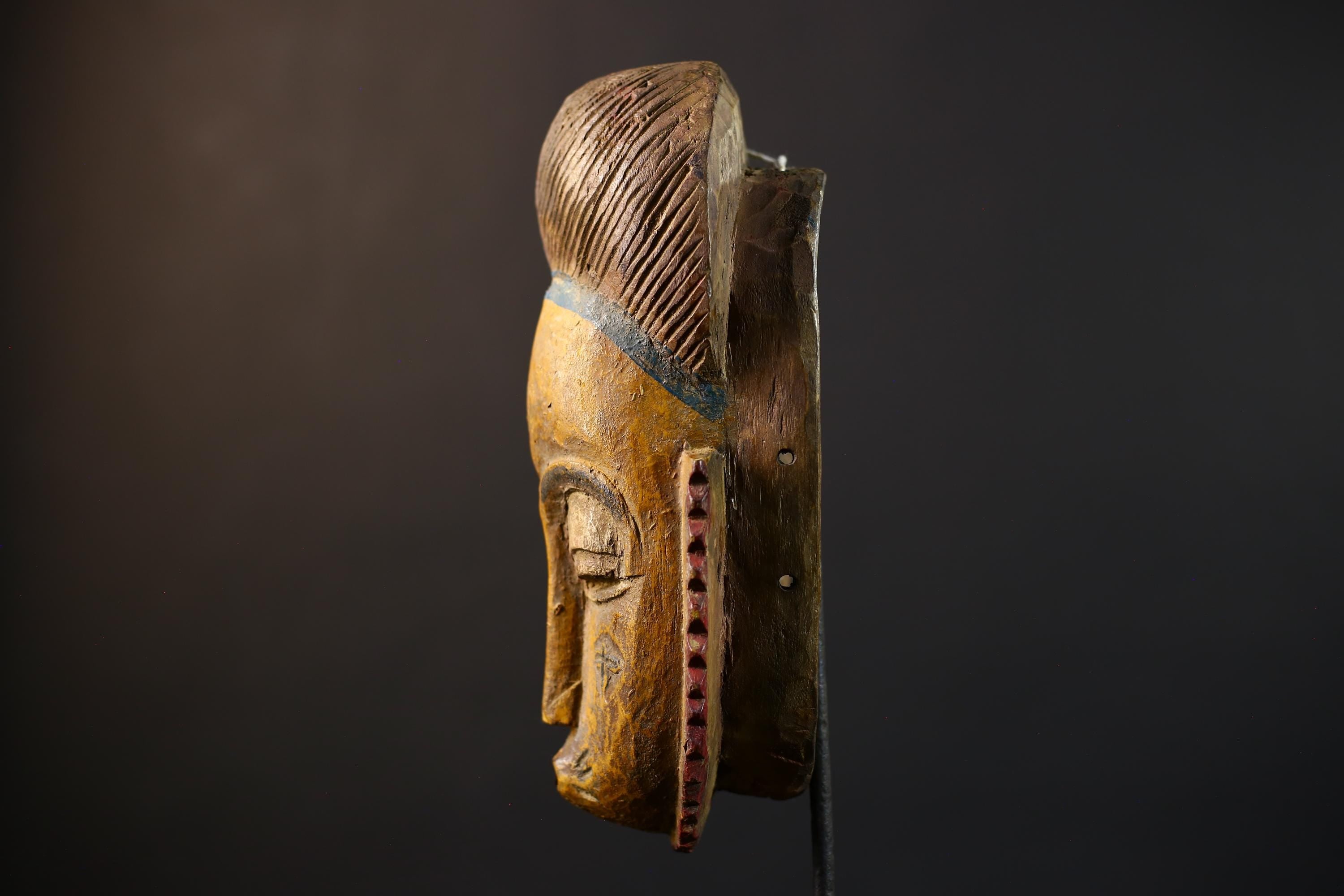 African Mask | Hand Carved Guro | Baule Wall Hanging Art | Collector's Item | Unique Decor-G5186