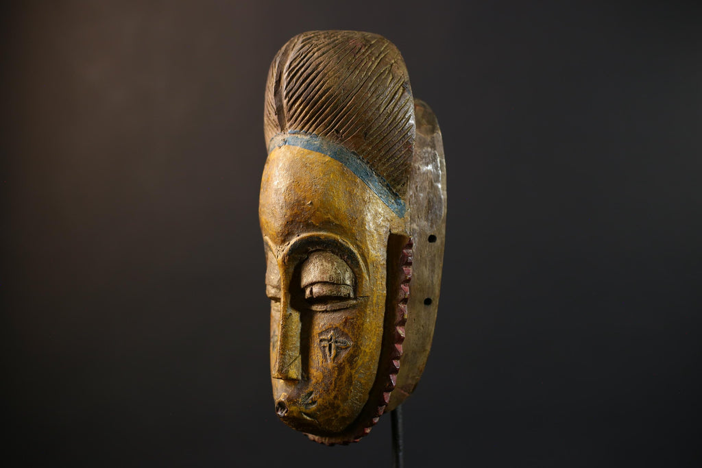 African Mask | Hand Carved Guro | Baule Wall Hanging Art | Collector's Item | Unique Decor-G5186