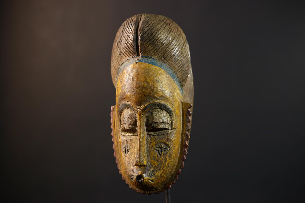 African Mask | Hand Carved Guro | Baule Wall Hanging Art | Collector's Item | Unique Decor-G5186