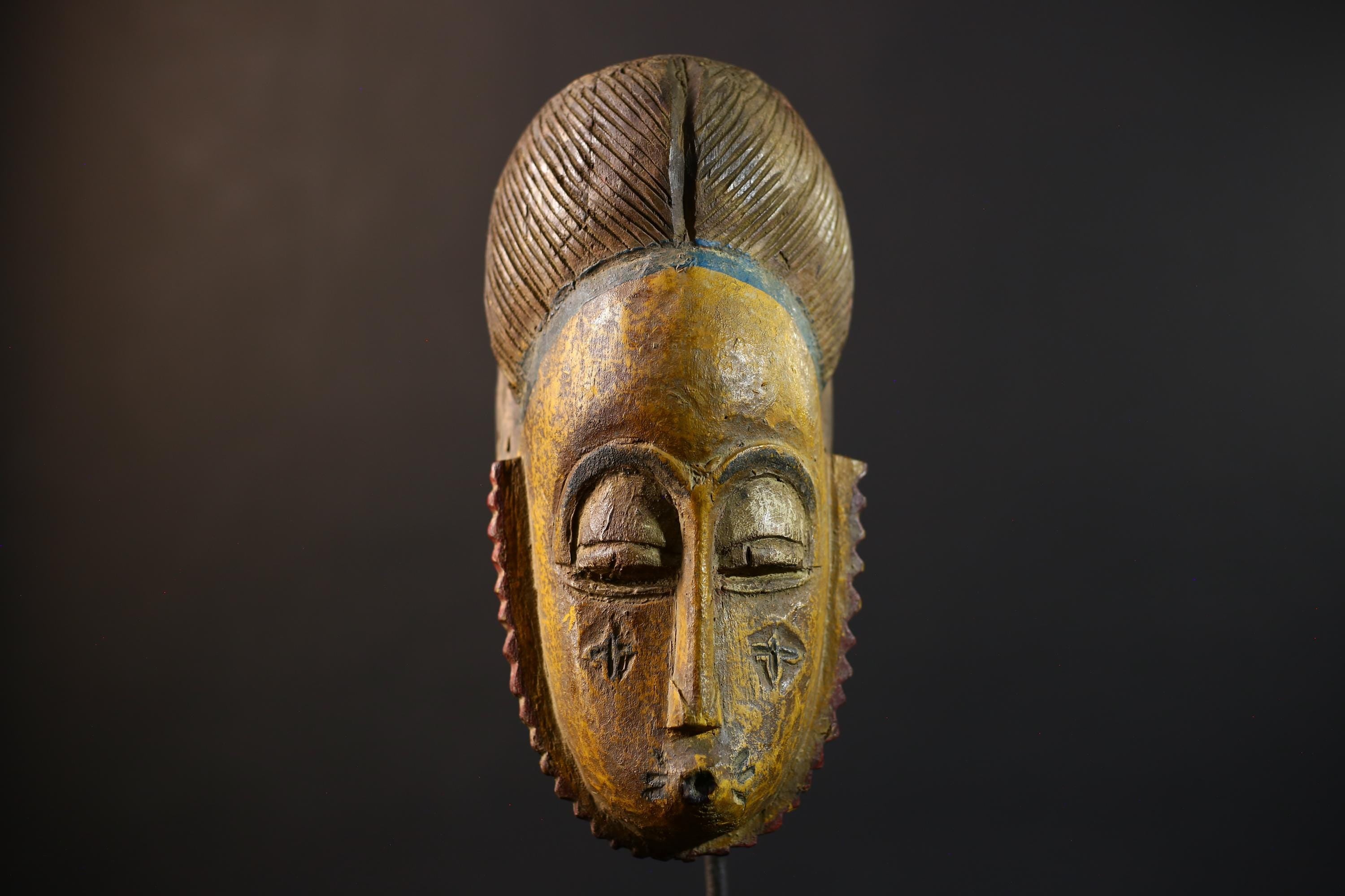 African Mask | Hand Carved Guro | Baule Wall Hanging Art | Collector's Item | Unique Decor-G5186