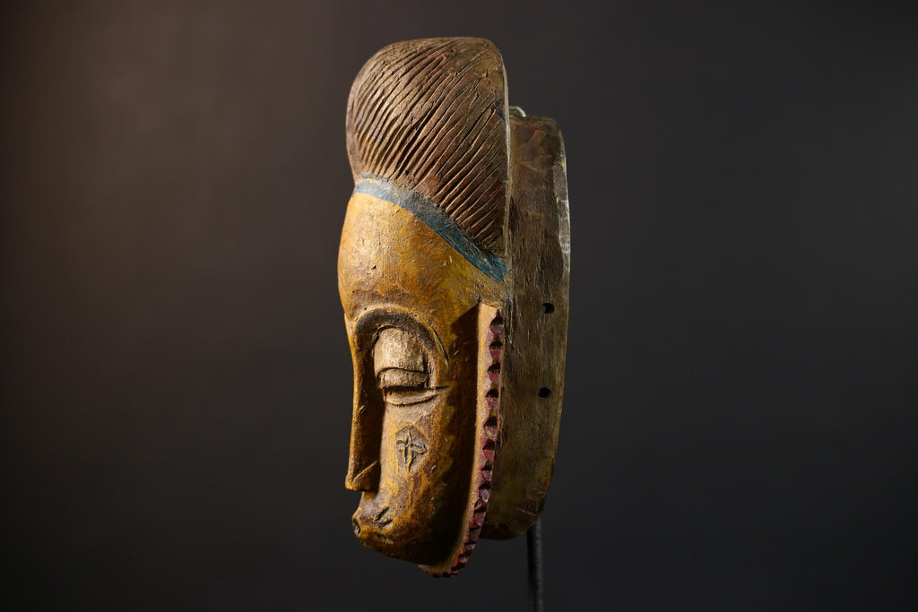 African Mask | Hand Carved Guro | Baule Wall Hanging Art | Collector's Item | Unique Decor-G5186