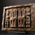African Granary Door Art | Unique Wooden Decor with Rabbits | Tribal Home Accent | Handcrafted Ethnic Art-G5200