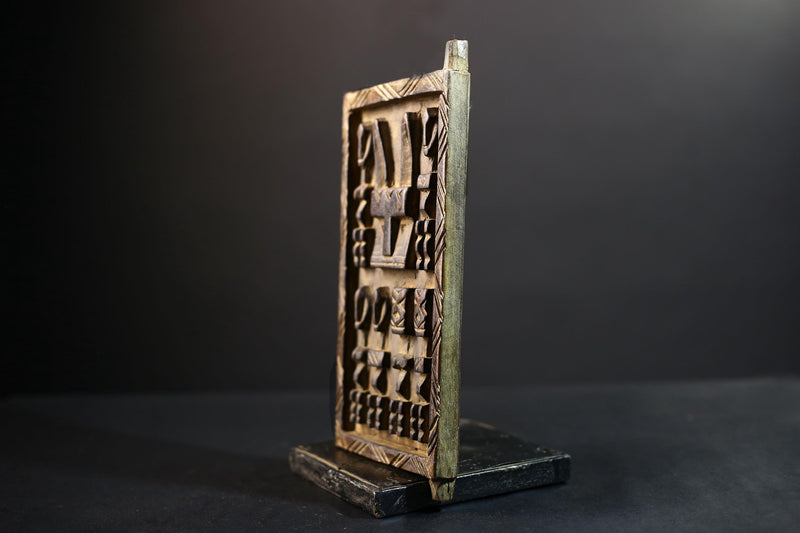 African Granary Door | Unique Rabbit Wooden Wall Art | Antique Decor Piece | Handcrafted Home Accent-G5198