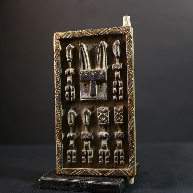 African Granary Door | Unique Rabbit Wooden Wall Art | Antique Decor Piece | Handcrafted Home Accent-G5198