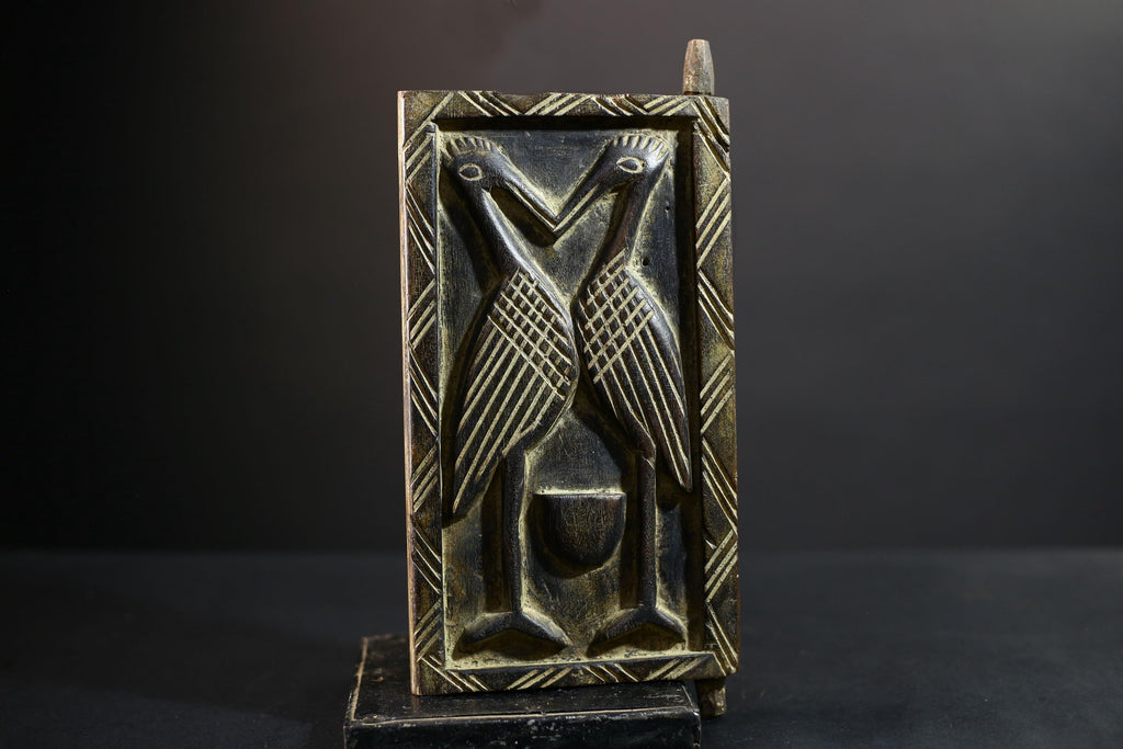 African Granary Door | Unique Two Birds Wooden Wall Art | Antique Decor | Handcrafted Home Accent-G5197
