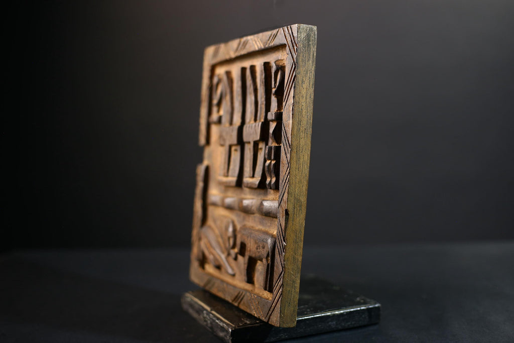 African Granary Door | Unique Rustic Wooden Wall Art | Antique Decor Sculpture | Handcrafted Home Accent-G5196