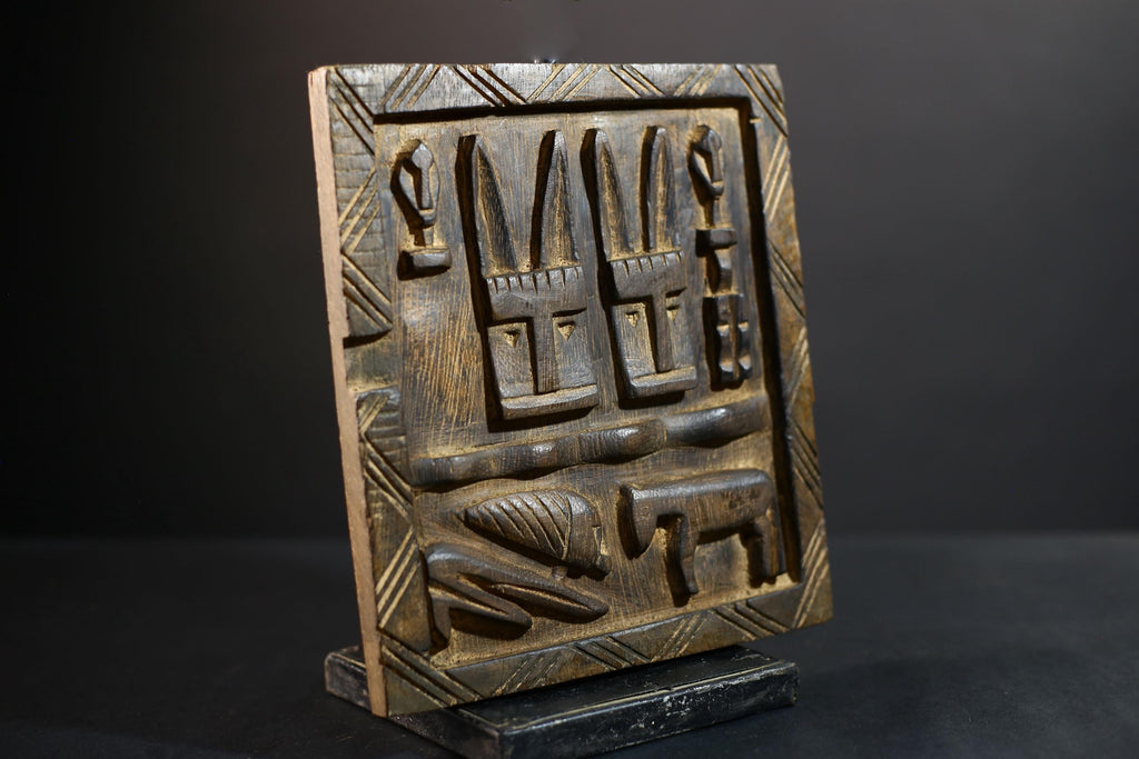 African Granary Door | Unique Rustic Wooden Wall Art | Antique Decor Sculpture | Handcrafted Home Accent-G5196
