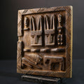 African Granary Door | Unique Rustic Wooden Wall Art | Antique Decor Sculpture | Handcrafted Home Accent-G5196