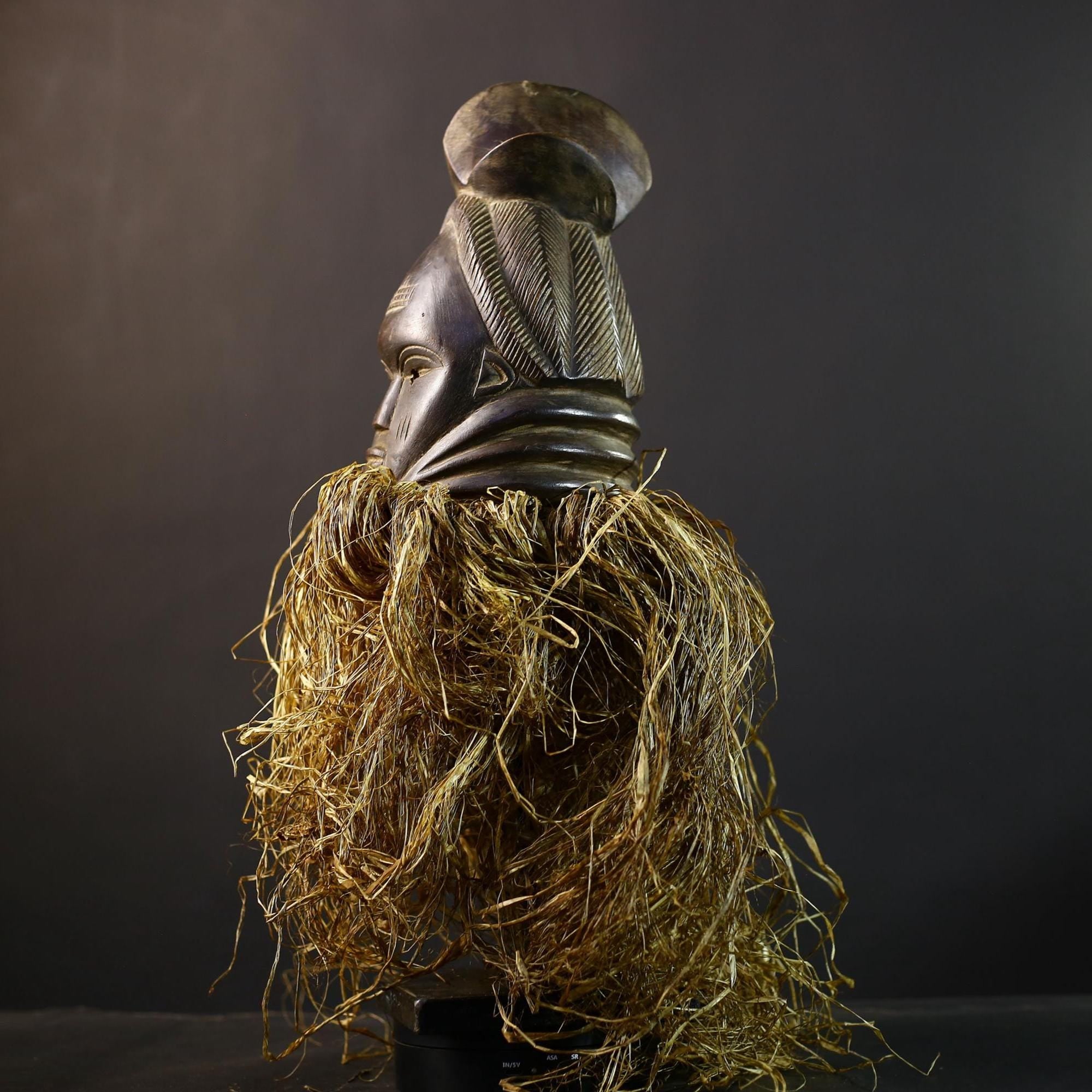 African Mask | Vintage Mende Sowei | Large Society Decor | Sierra Leone Art-G5208