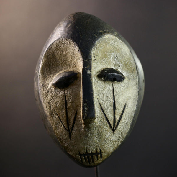 African Songye Kifwebe Mask, Congo Power Spirit Wall Art, Hand-Carved Kaolin Wood Sculpture, Tribal Home Decor, Ritual Protector-G5327