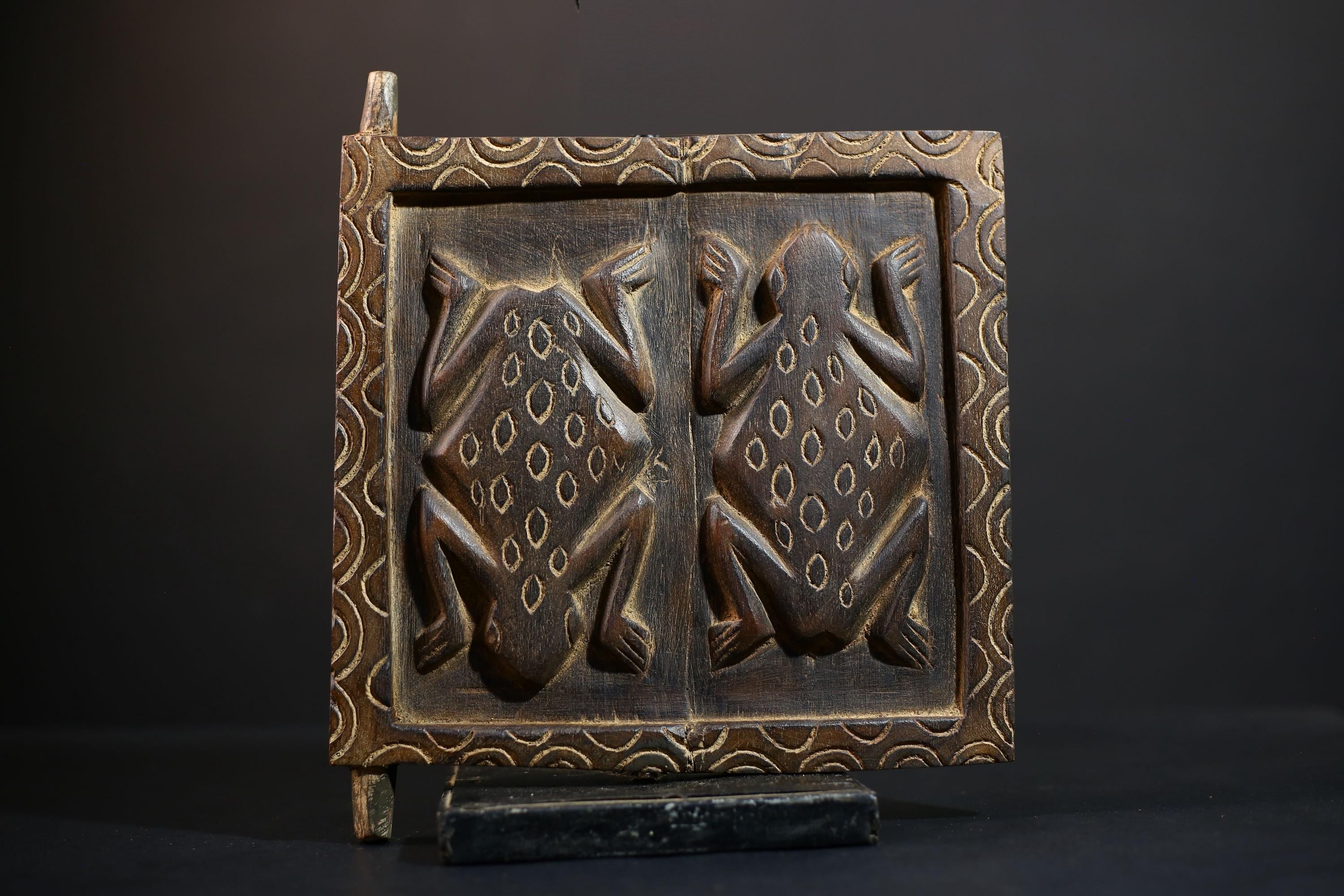 African Granary Door | Rustic Wooden Wall Art | Antique Handcrafted Decor | Unique Home Accent | Ethnic Vintage Piece-G5210
