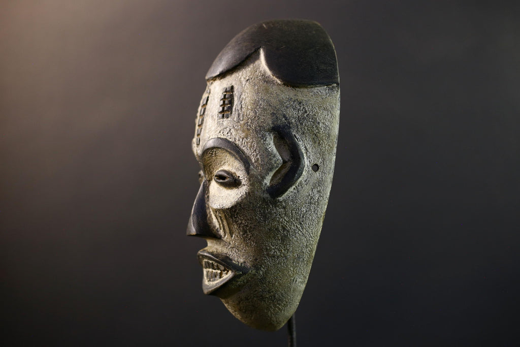 African Pende Pumbu Mask, Congo Ritual Power Face, Hand Carved Wood Wall Sculpture, Tribal Ancestor Decor-G5337