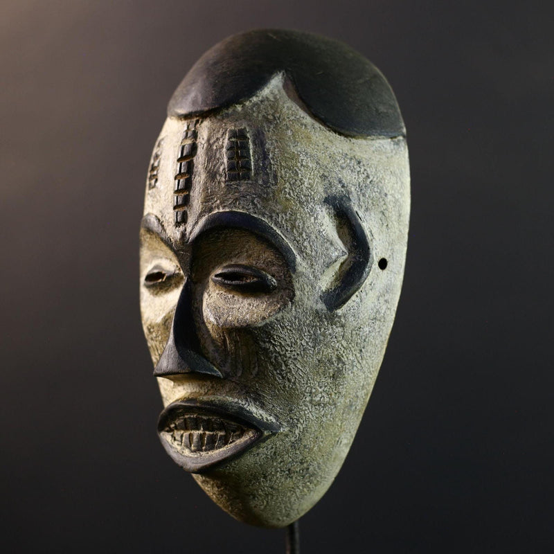 African Pende Pumbu Mask, Congo Ritual Power Face, Hand Carved Wood Wall Sculpture, Tribal Ancestor Decor-G5337