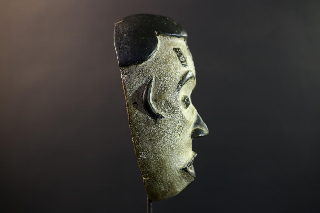 African Pende Pumbu Mask, Congo Ritual Power Face, Hand Carved Wood Wall Sculpture, Tribal Ancestor Decor-G5336