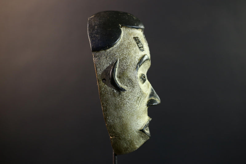 African Pende Pumbu Mask, Congo Ritual Power Face, Hand Carved Wood Wall Sculpture, Tribal Ancestor Decor-G5336