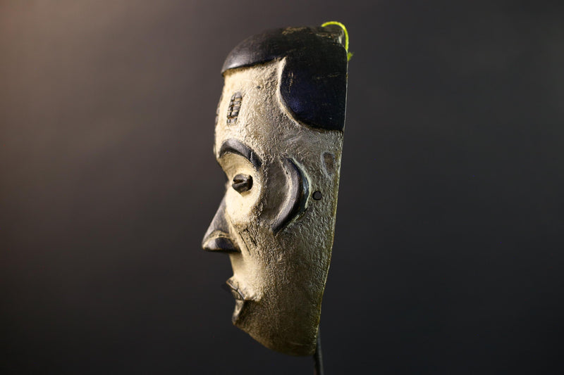 African Pende Pumbu Mask, Congo Ritual Power Face, Hand Carved Wood Wall Sculpture, Tribal Ancestor Decor-G5336