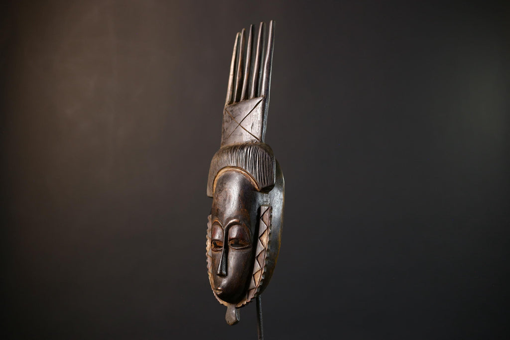 African Tribal Mask | Brown Guro Wall Hanging | Artisan Decor | Unique Handmade Craft-G5222