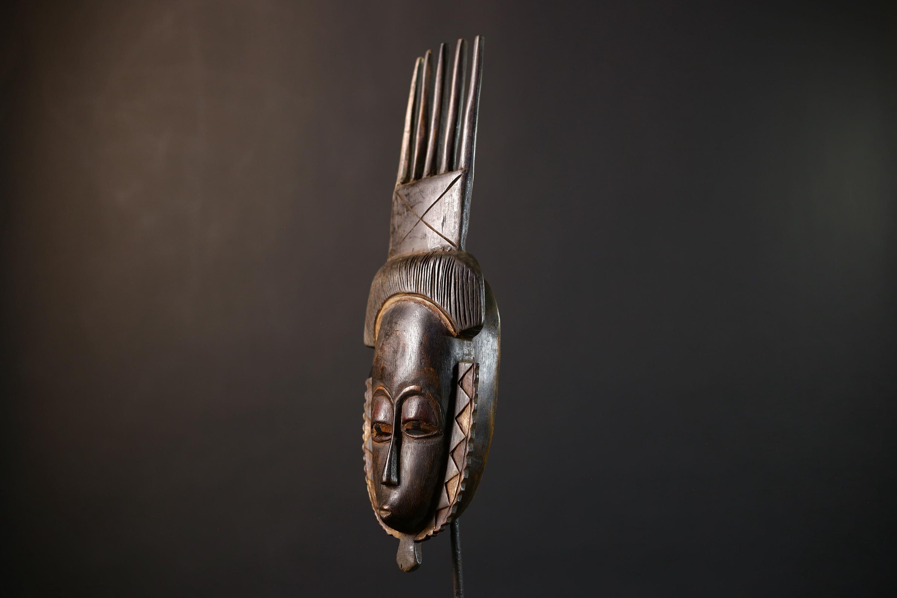 African Tribal Mask | Brown Guro Wall Hanging | Artisan Decor | Unique Handmade Craft-G5222