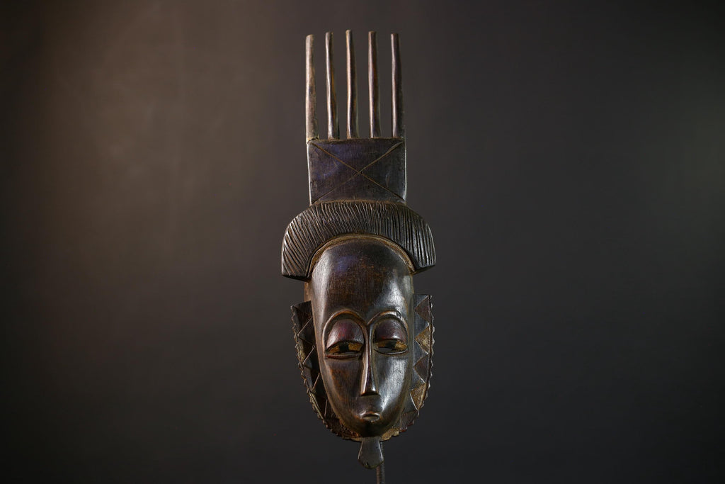 African Tribal Mask | Brown Guro Wall Hanging | Artisan Decor | Unique Handmade Craft-G5222