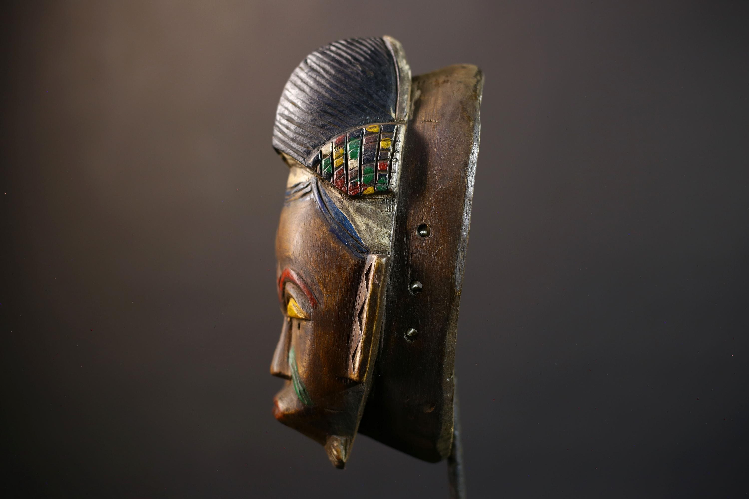 African Guro Mask | Handcrafted | Unique Wall Art | Two Faces | Wooden Decor | Artistic Home Accent-G5218